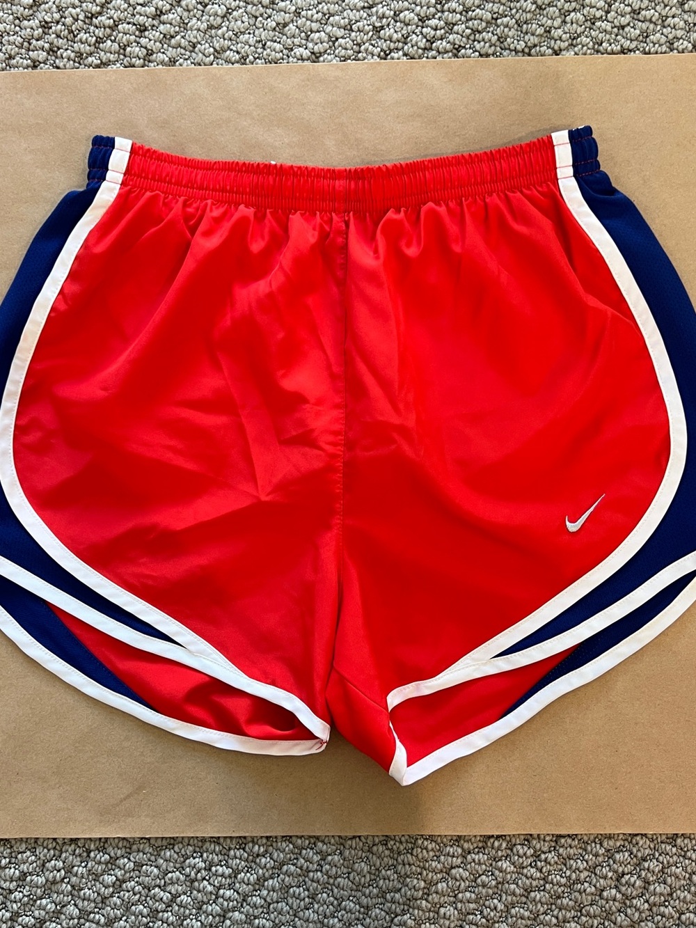 Nike Dri-FIT Tempo Running Shorts Red Blue White Women's XS Athletic